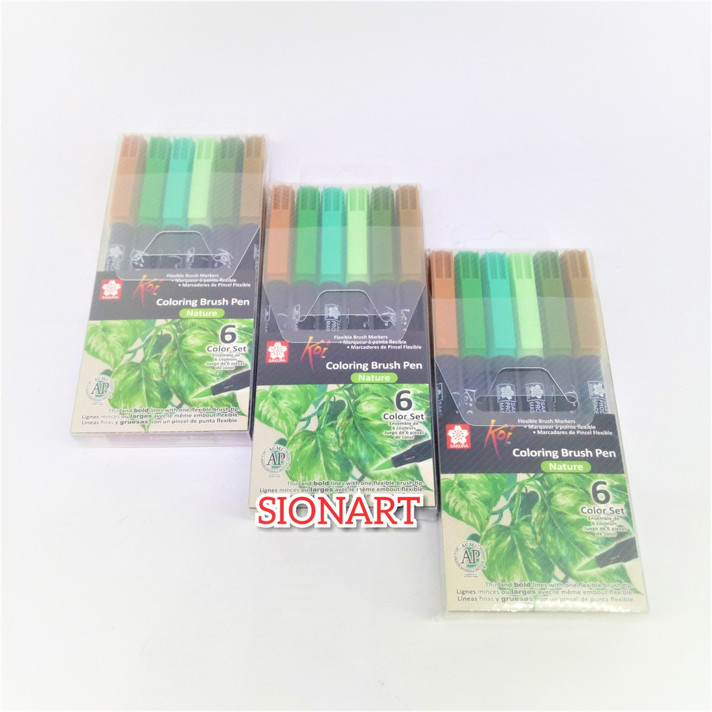 

Sakura Coloring Brush Pen Nature Set 6