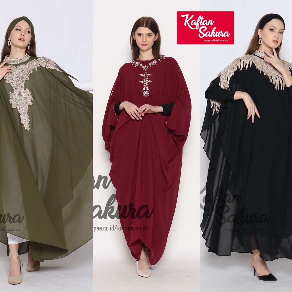 Kaftan Bordir Payet Wanita Muslim ukuran All Size Jumbo Diamond untuk lebaran 2022 pesta kondangan terbaru mewah kekinian FREE GRATIS MANSET INNER DALAMAN dan FREE CIPUT