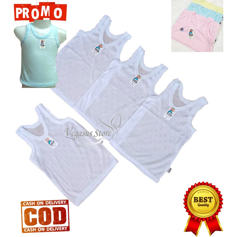 Kaos Dalam Singlet Bayi Zed Kids- Singlet Kutang Bayi Putih Polos Ukuran S,M,L,XL-SNI