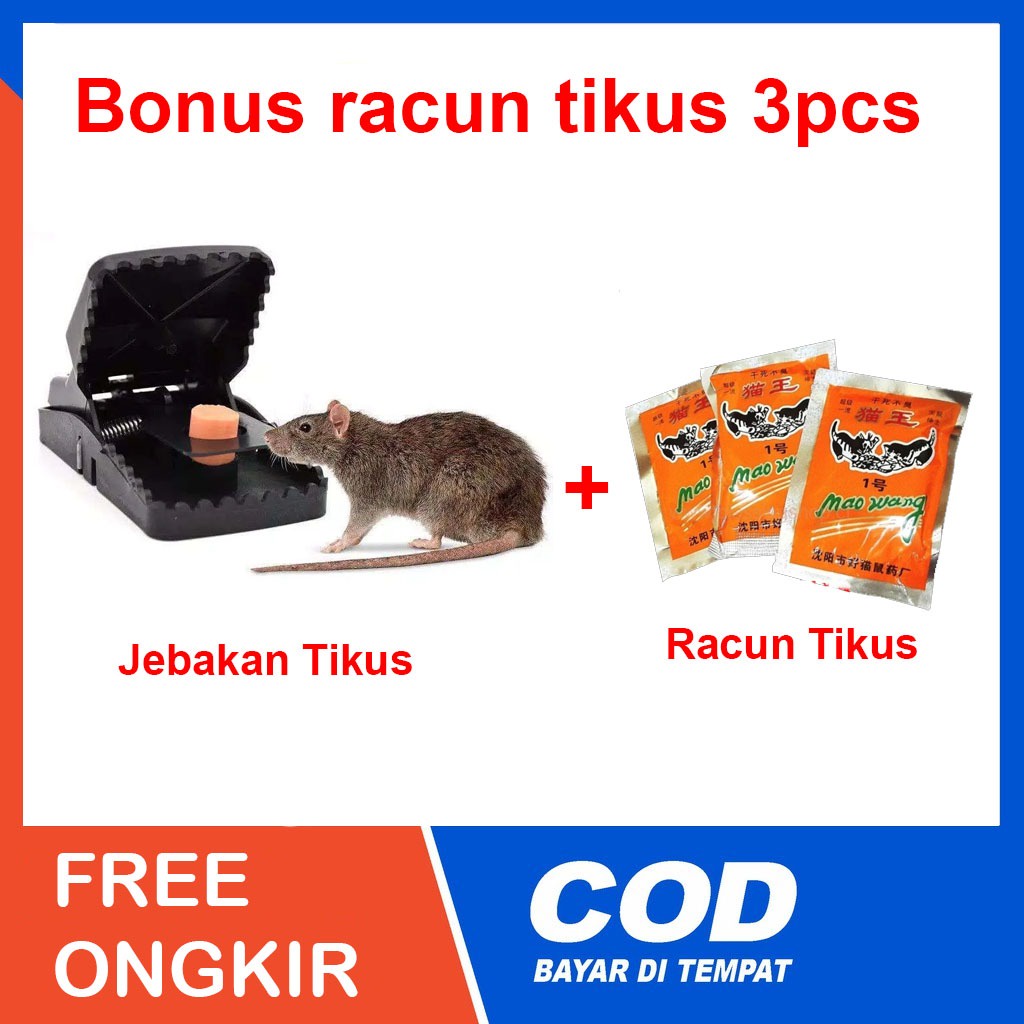 PERANGKAP TIKUS POLOS DOUBLE SPRING / JEBAKAN TIKUS / PEMBASMI TIKUS BONUS RACUN TIKUS MAO WANG