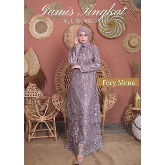 Gamis tulle tingkat modern//gamis pesta terbaruu//gamis