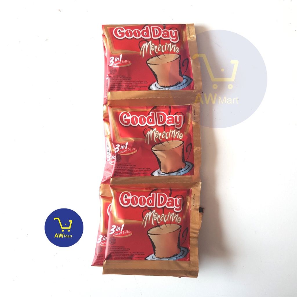 GOOD DAY MOCAFRIO (10'S X 30GR) - GOOD DAY MOCACINNO (10'S X 20GR) - GOOD DAY CAPPUCCINO (10'S X 25GR)SACHET RENCENG