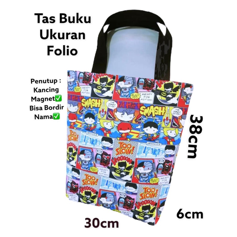 Fawn'G Handmade - Library Tote Bag /  Tas Buku Full motif karakter