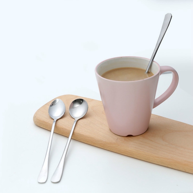 Long Handle Stainless Steel Coffee Spoon Ice Cream Dessert Tea Spoon Picnic Kitchen Home Bar