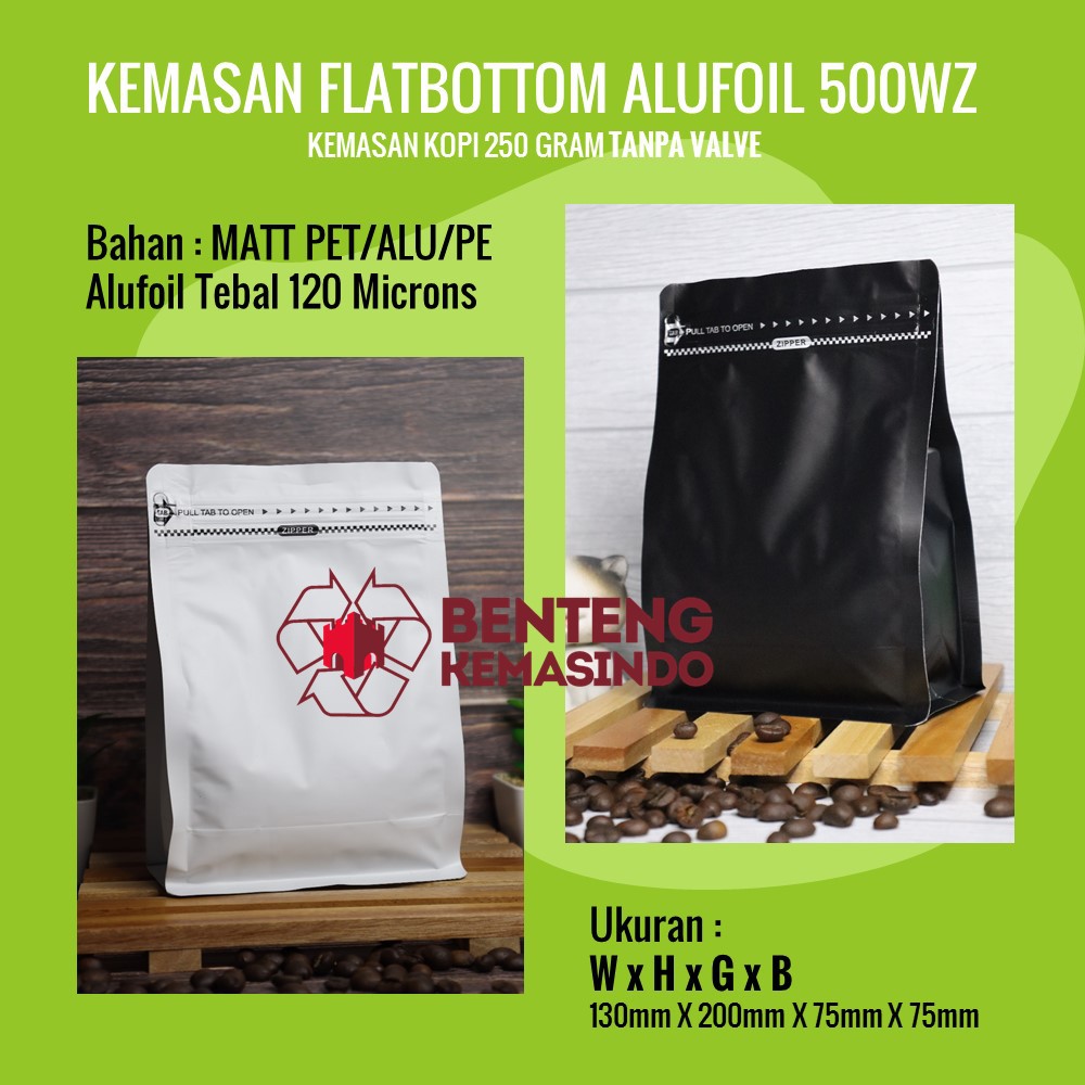

KEMASAN FLATBOTTOM IMPORT 500WZ - KEMASAN KOPI 250 GRAM