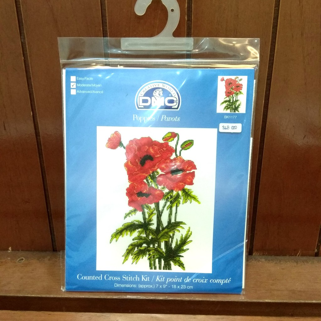 Paket Kristik Cross Stitch DMC BK1177 - Poppies