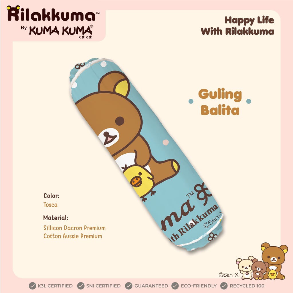 KUMA KUMA - GULING BALITA (72cm x 54cm) NEW MOTIF / RILAKKUMA / Sheep series / bread and butter blue / adem / dingin / bahan premium / cotton ausie / katun impor