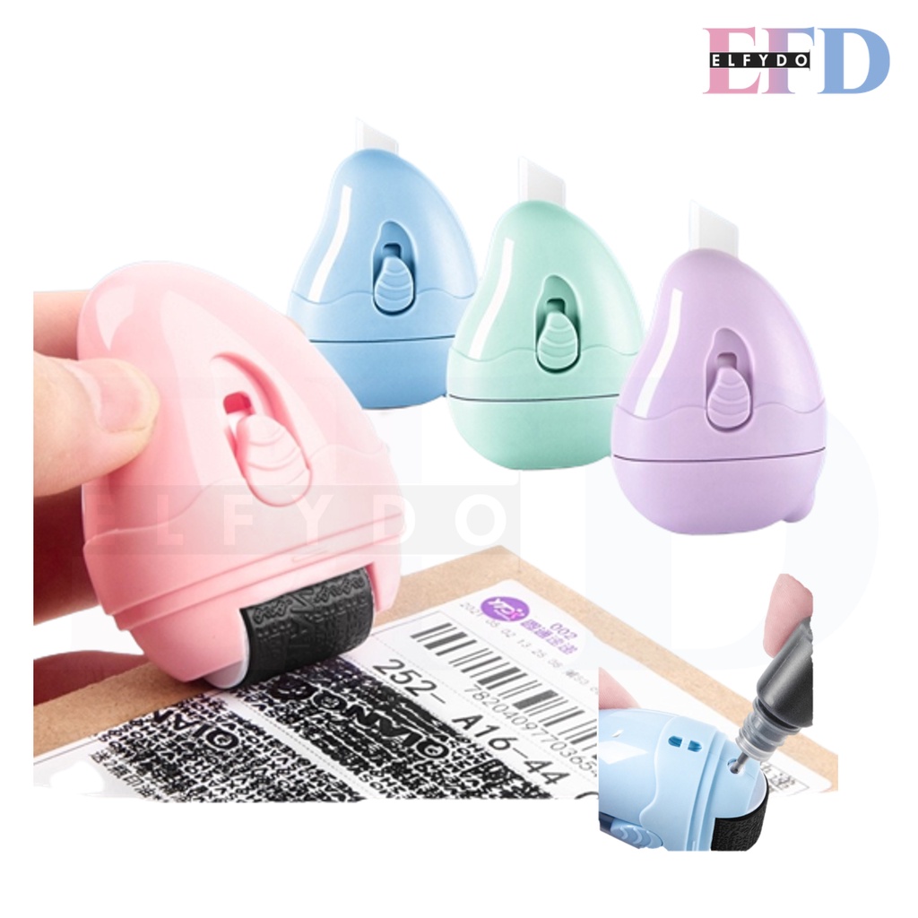 ELFYDO HL0287 Stempel Roller &amp; Cutter Multifungsi Roller Stamp Penutup Pelindung Identitas