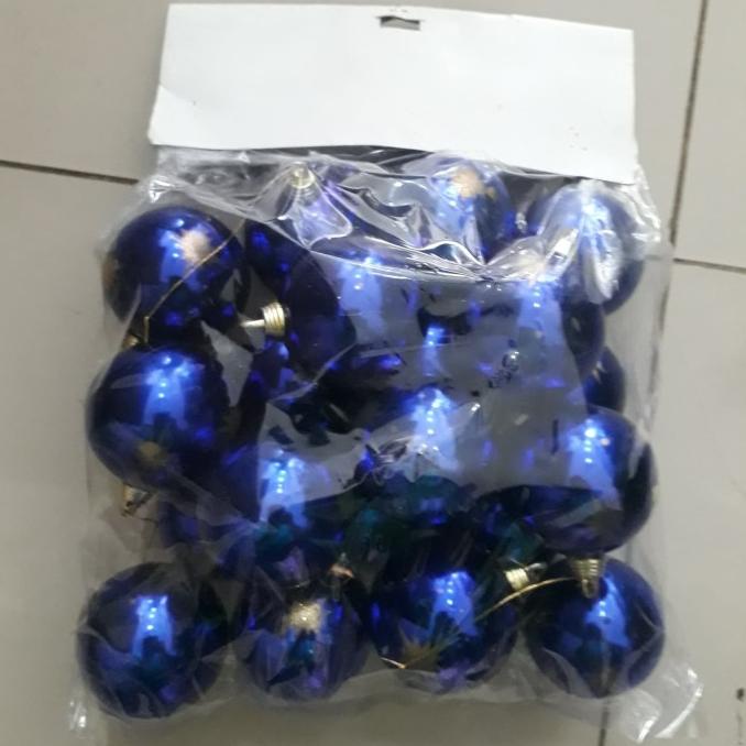 

Hiasan Dekorasi Natal Ornamen Bola Biru Lukis Bintang Emas Isi 20 Pcs Hn67613