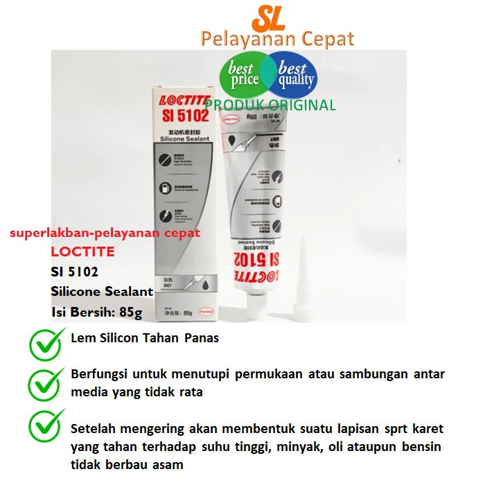 Lem Silicon Sealant Tahan Panas LOCTITE SI 5102 RTV Radiator Paking Original