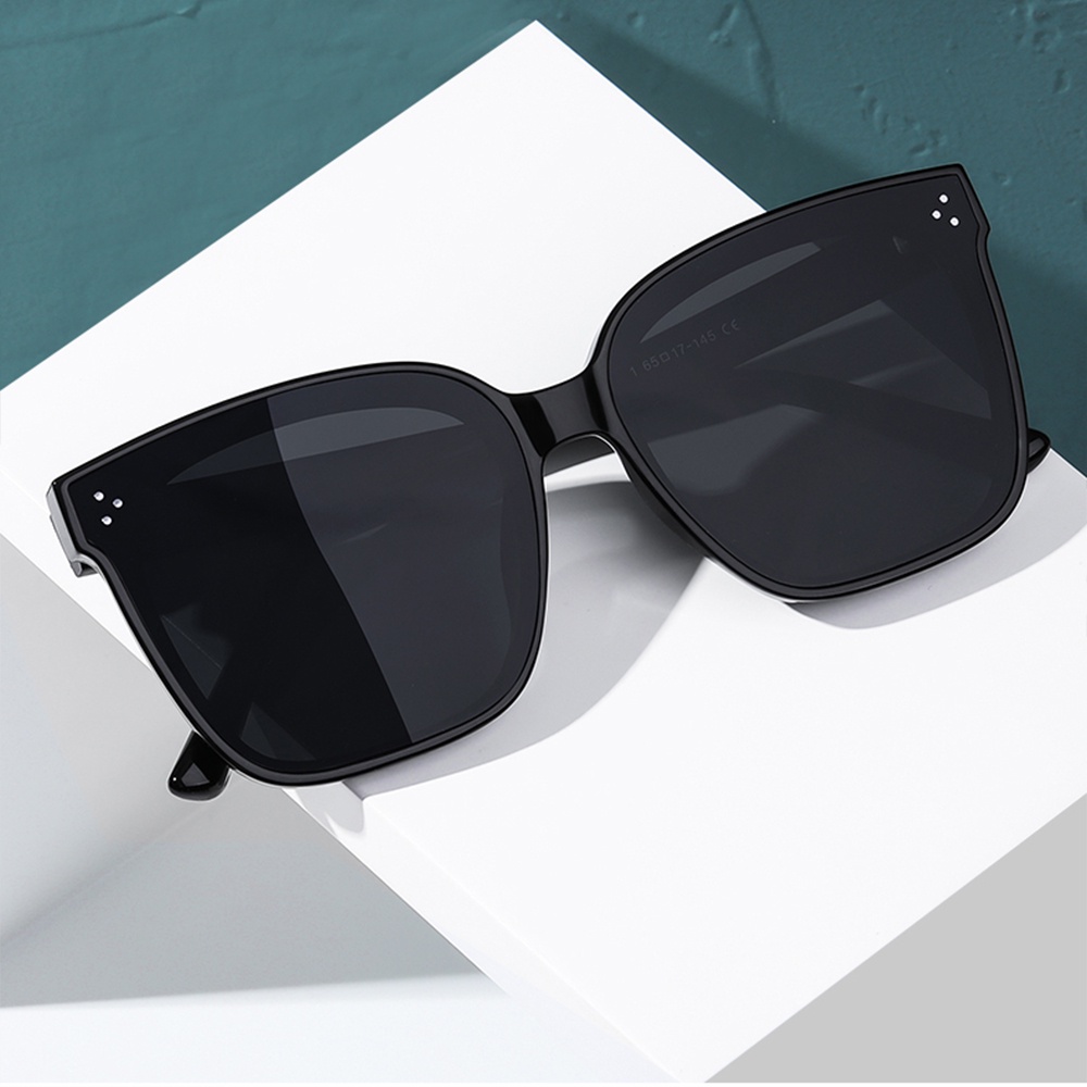 [Bisa Ganti Lensa] Kacamata Hitam Polarized Wanita Pria Cowok Besar Korea Gaya TR90 Frame Kaca Mata Hitam Anti Sinar Matahari UV400 Minus Viendo-1