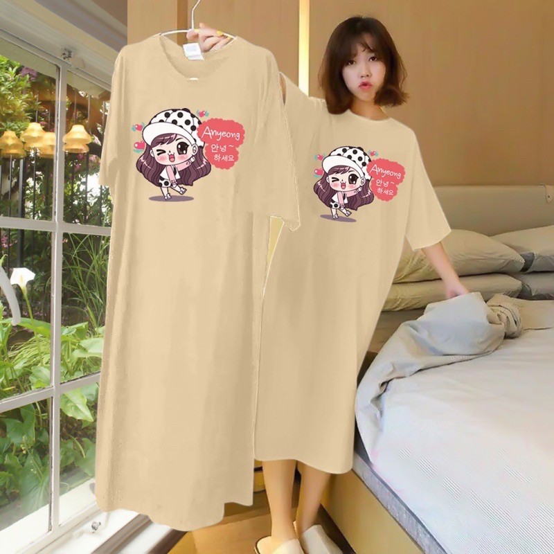 DRESS JUMBO TOPI POLKA ANNYEONG | DRESS WANITA