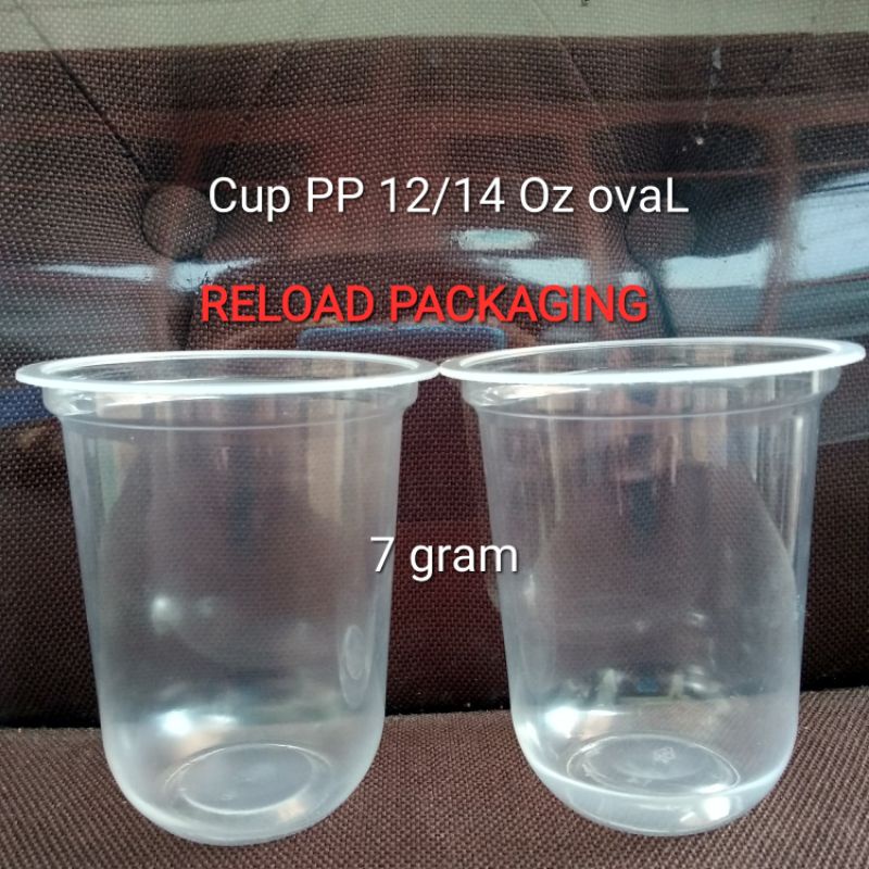 

Isi 50 pcs Gelas Plastik PP ovaL 12oz / 14oz Plastic Cup PP OVAL 12 oz / 14 oz U Round U Shape Boba Capsul Bulat TANPA TUTUP CEMBUNG LID DATAR FLAT TERBARU READY