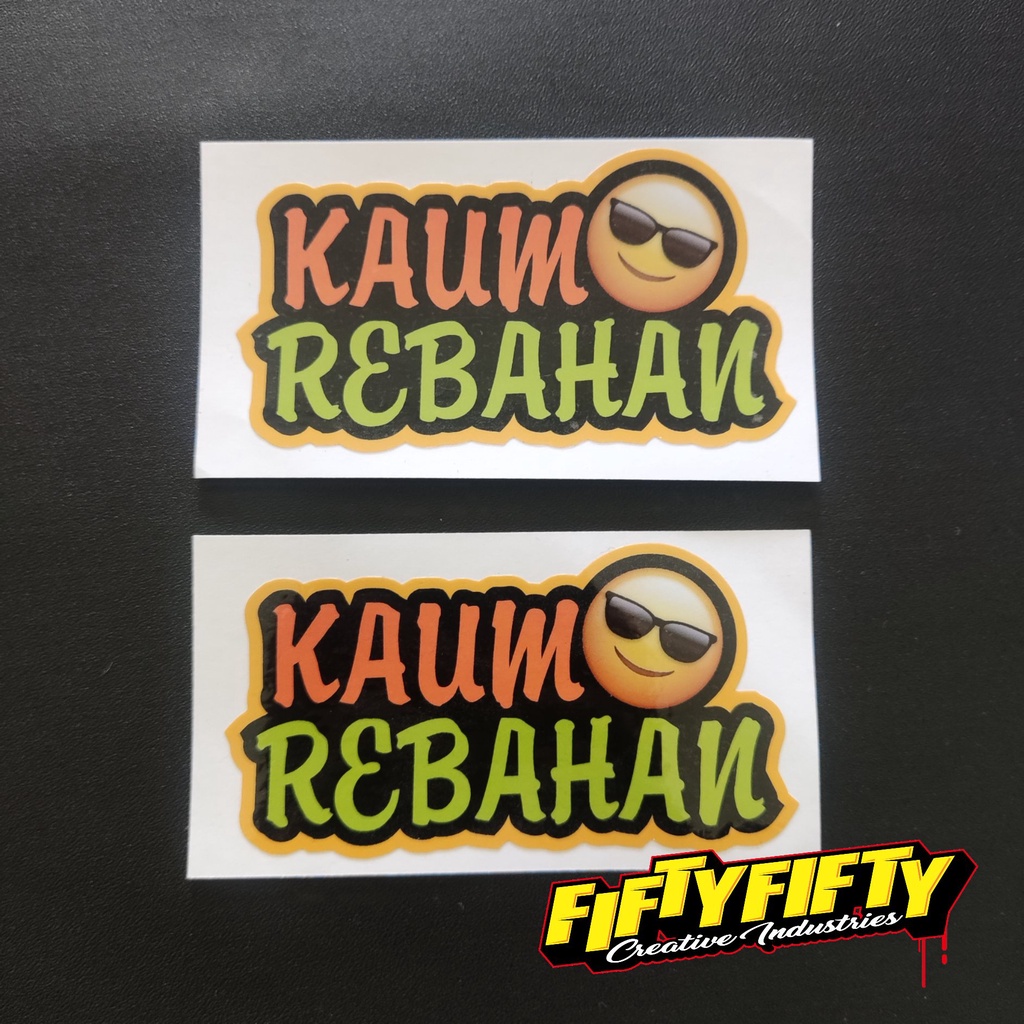 Stiker Print Cut KAUM REBAHAN Stiker Printing Laminasi Glossy Stiker Motor Mobil Helm Sudah Membentuk Pola Desain