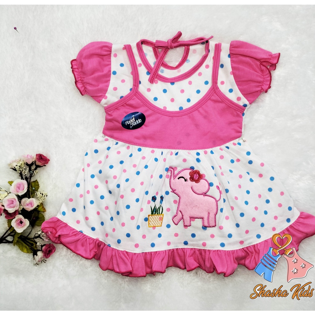 [M-018] Baju Bayi Perempuan/Dress Bayi Perempuan Planet Kids Kupu-kupu Murah 0-6bln