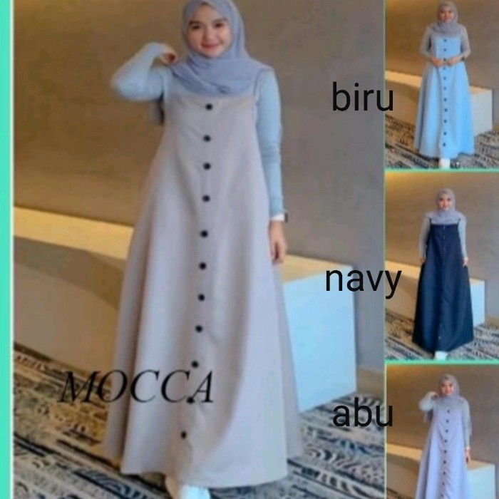 TERBARU!!    button overall/rok panjang muslim/rok tali panjang/rok kodok panjang
