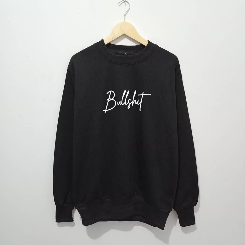 crewneck pria vintage outfit dugem wanita getar triplethree sweater sablon bullshit unisex cewe cowo