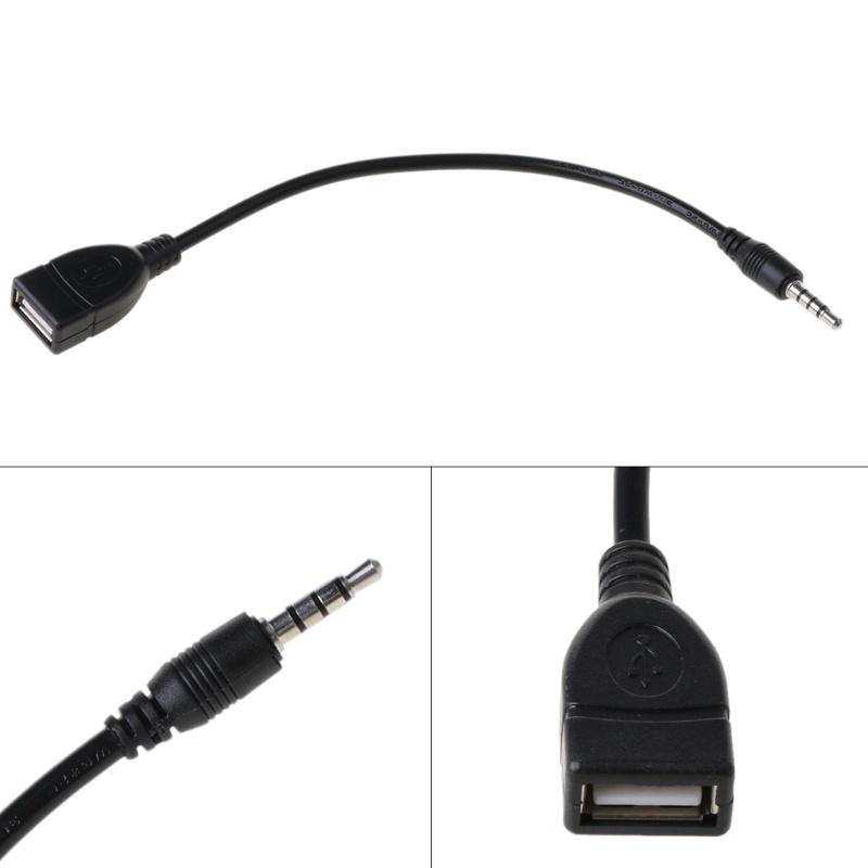 Kabel Converter Gro Portable 35mm Ke USB Sambung Ke Antarmuka Aux Mobil