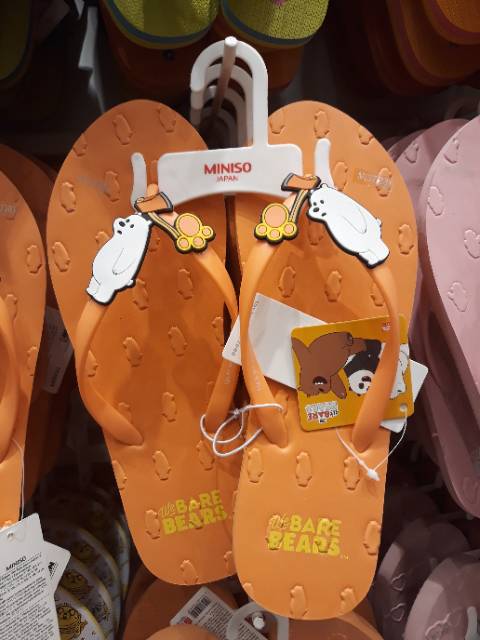  Miniso  We Bare Bears Sandals  Sandal  Miniso  WBB Shopee 