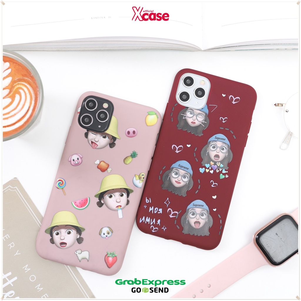 EKSLUSIF MEMOJI GIRL SILICONE CASE - FOR IPHONE 12 MINI PRO MAX 11 X 6 7 8 PLUS