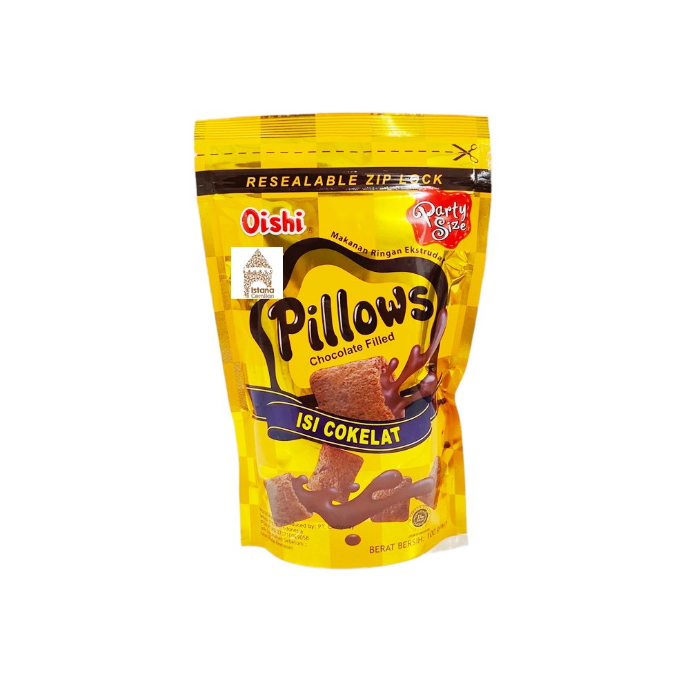 Oishi Pillows / Pillow Snack Chiki Bantal Party Size Zip Lock 100 Gram