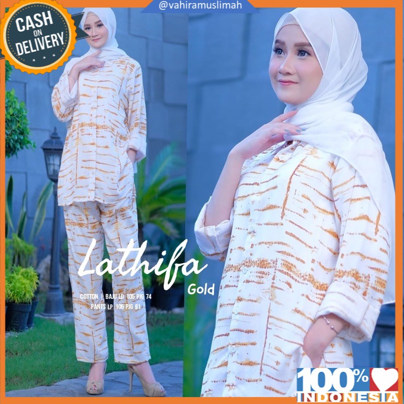 (COD) LATHIFA PAJAMAS - SETELAN WANITA MUSLIMAH TANPA JILBAB ORIGINAL BY SHOFIYA