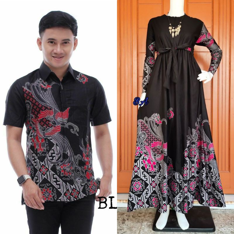 Batik Couple Jumbo_Maora Sania Ruffle Batik Couple Ori Ndoro Jowi DNT Garansi Termurah-Cp kenari H jumbo