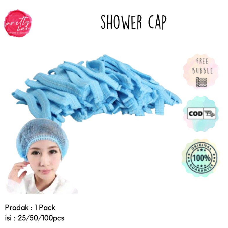 DISPOSABLE NURSE CAP / HAIR NET MEDIS / SHOWER CAP penutup kepala operasi Rambut  25 / 50 / 100