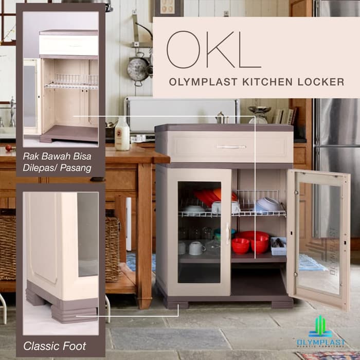 Kimberlyonshop Rak Piring Plastik Kitchen Locker OKL Olymplast