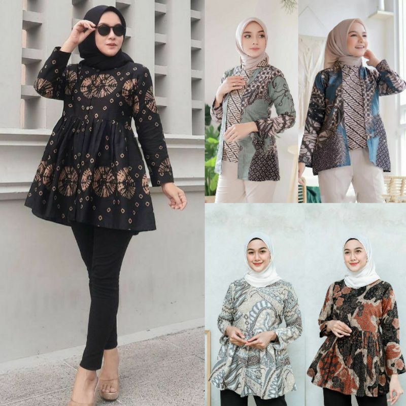 BAJU BATIK WANITA MODERN MONALISA GENES M,L,XL asli PEKALONGAN