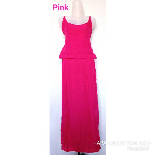 DRESS KIPIR ROK PANJANG POLOS BALI/DRESS DOUBEL LAYER PANJANG