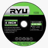 PAKET 4 MATA GERINDA RYU 4" (MATA POTONG BESI, ASAH, KERAMIK, KAYU)