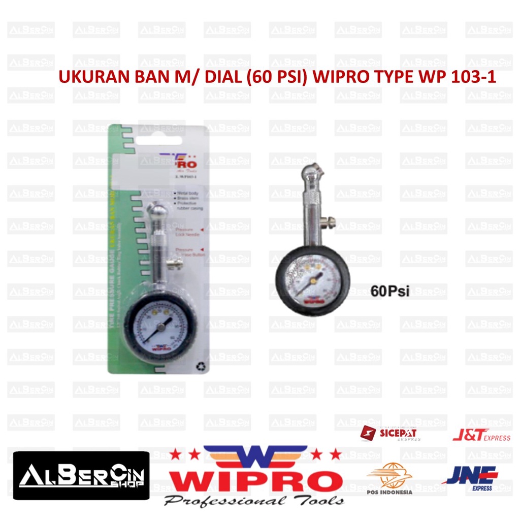 Alat Pompa Angin Ban Ukuran Ban Model Dial 60 Psi WIPRO WP 103-1