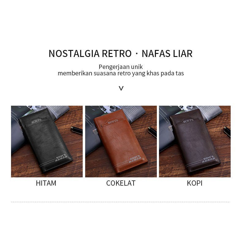 (COD) DOMPET LIPAT PRIA DOMPET KULIT PANJANG IMPORT MALL SHOPPING