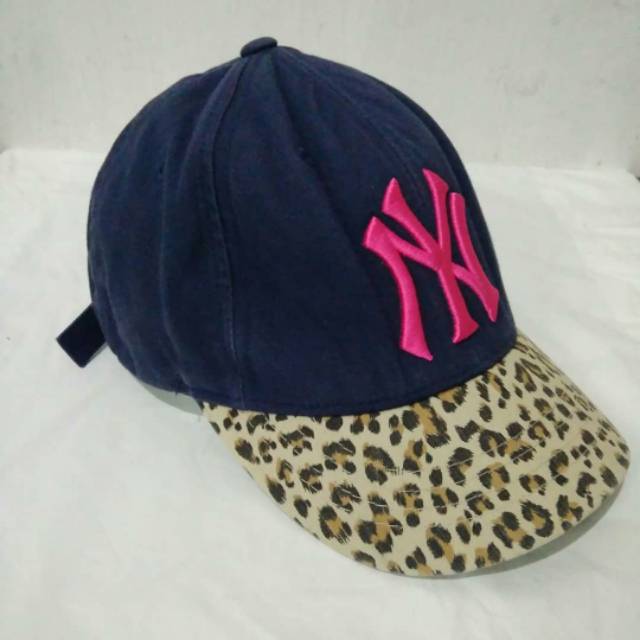 Topi Cap baseball MLB  New York Yankees Navy Leopard belkas second Original