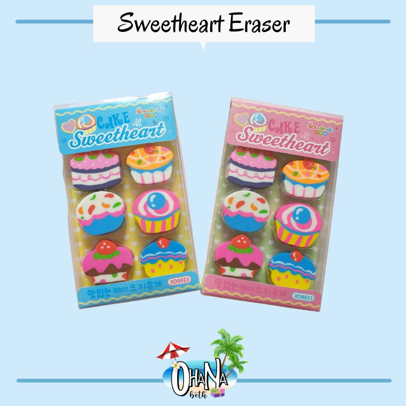 

OHANABETH - PENGHAPUS PENSIL ANAK BENTUK CAKE ISI 6