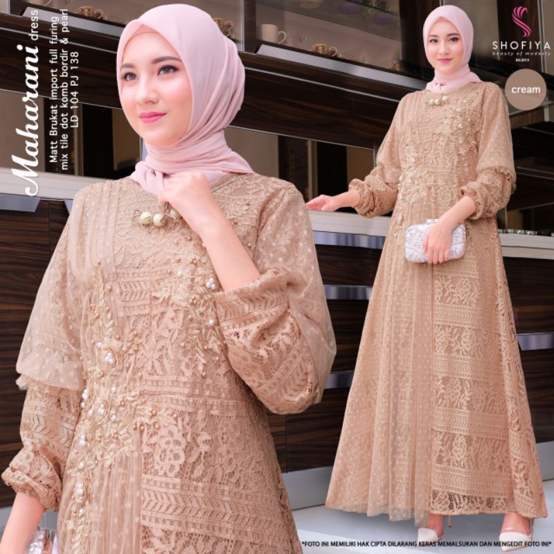 [Ori Shofiya] Maharani Dress Gamis Brokat Kondangan Pesta LD 104