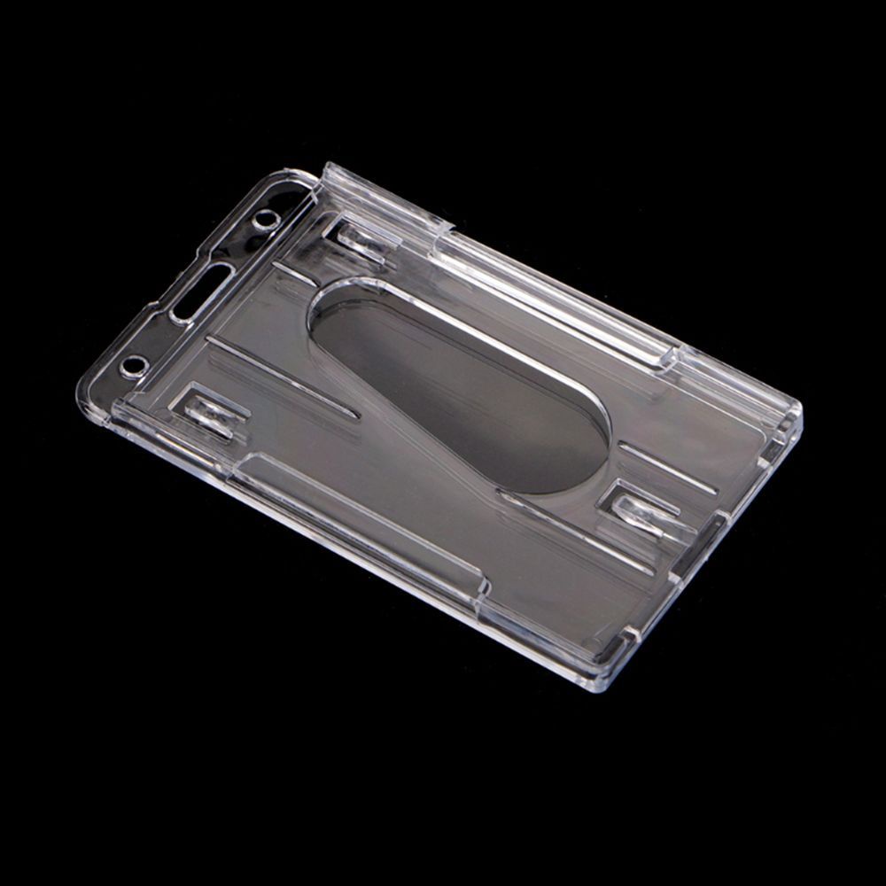 ELEGANT New Double Card ID case 10x6cm Transparent Badge Holder Vertical Hard Plastic Hot Clear