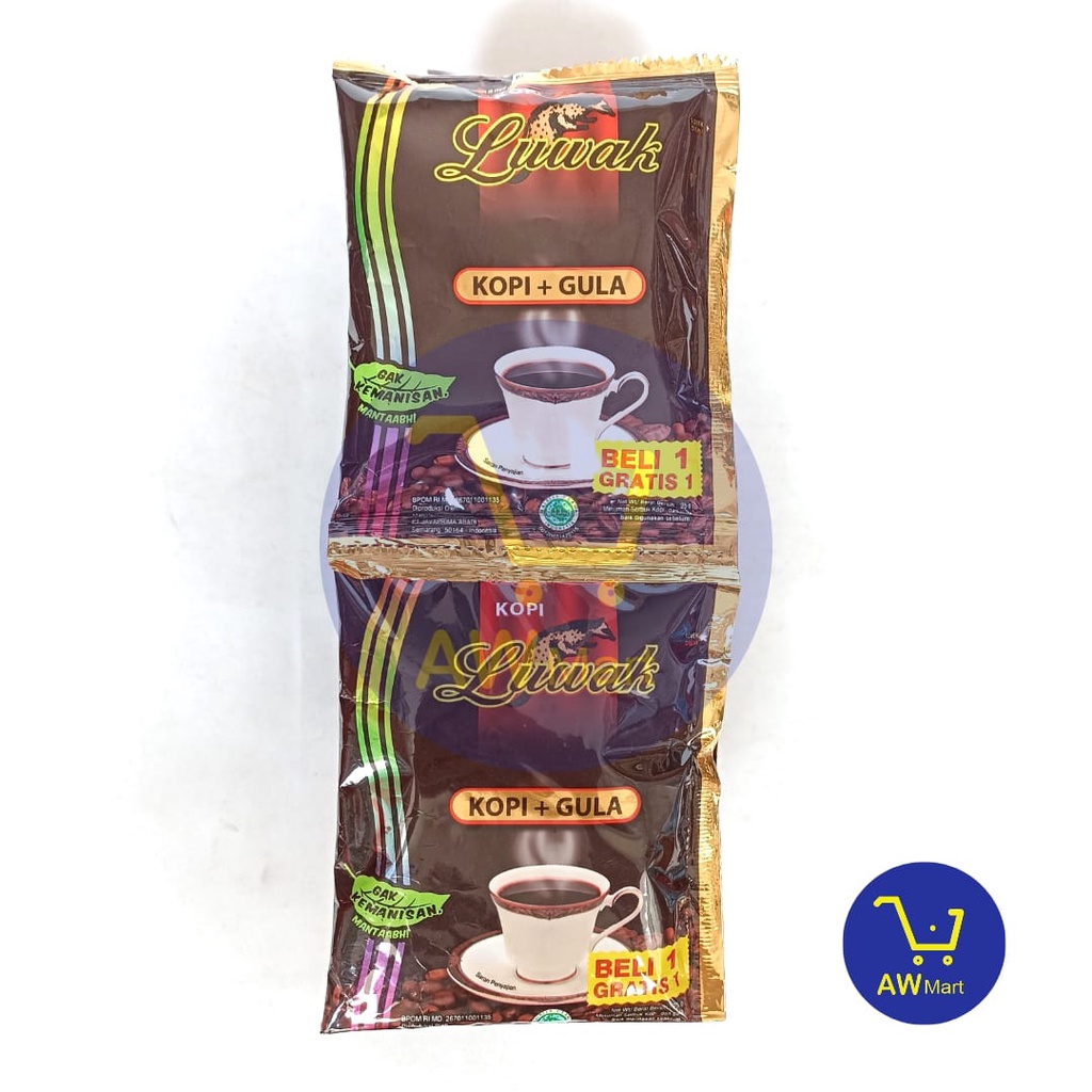 [BUY 1 GET 1] KOPI LUWAK HITAM (KOPI + GULA) RENCENGAN 10 SACHET X 25 GRAM X 2