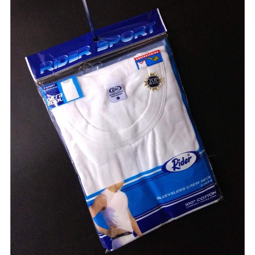 Kaos SLEEVELES RIDER O-NECK R 227 PUTIH ISI 1PCS