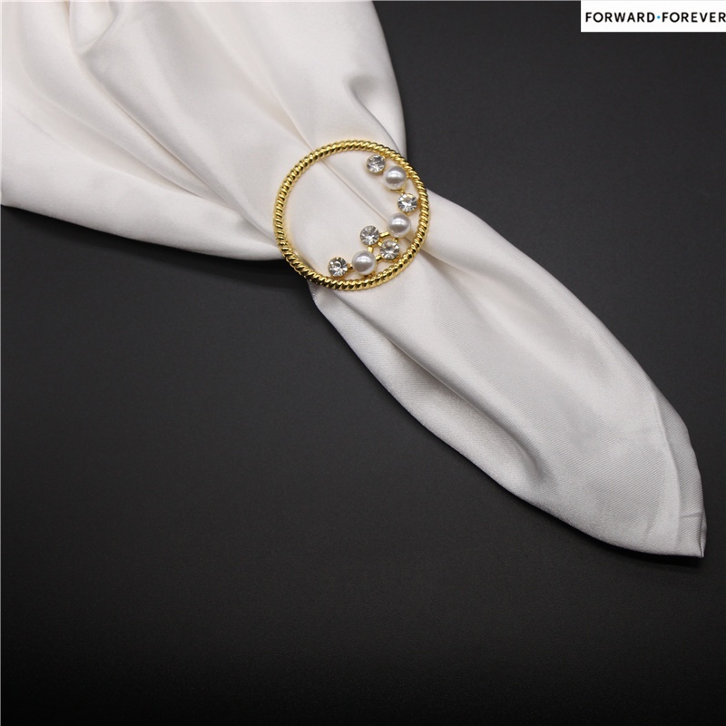 New fashion pearl alloy ring scarf buckle ladies brooch M40249