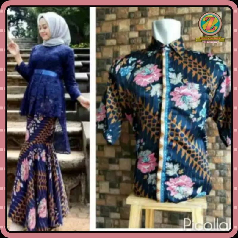Kebaya Couple - Couple Kebaya Aurora Rok Duyung / set kebaya aurora / hem batik / kebaya wisuda