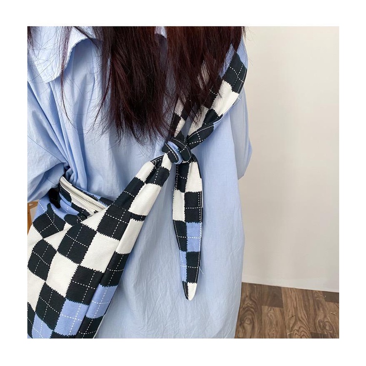 LENA Korean Checkered Tote Bag / Tas Korea Totebag besar / Tas laptop / Tas kotak kotak