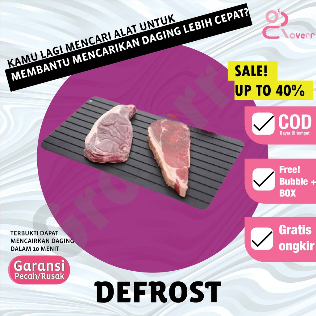 Defrost Magic Fast Defrosting Tray Plate Alat Pelunak Pencair Makanan Daging Ikan Beku DF2
