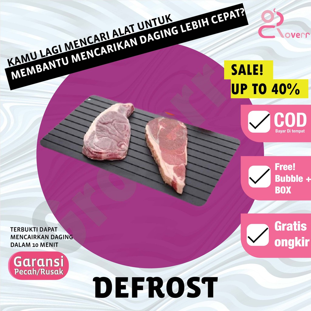 Defrost Magic Fast Defrosting Tray Plate Alat Pelunak Pencair Makanan Daging Ikan Beku DF2