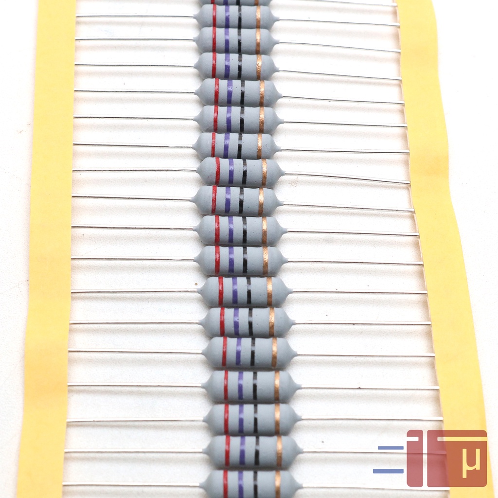 x10 Resistor 27R 27 Ohm 1W Metal Oxide 5% Taiwan Kaki Tembaga