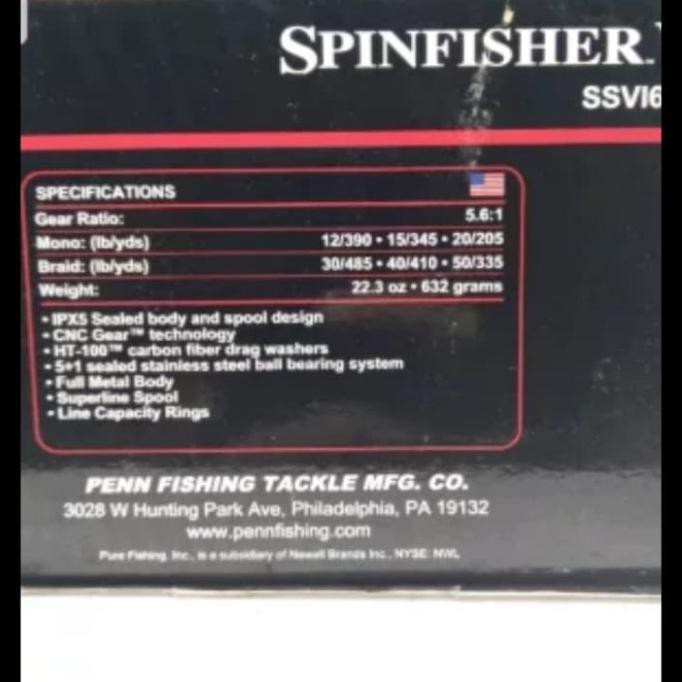 Reel Penn Spinfisher Vi 6500