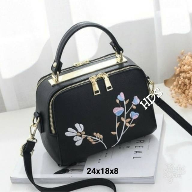 Fashion handbag flower 2res/tas milano sakura / tas wanita