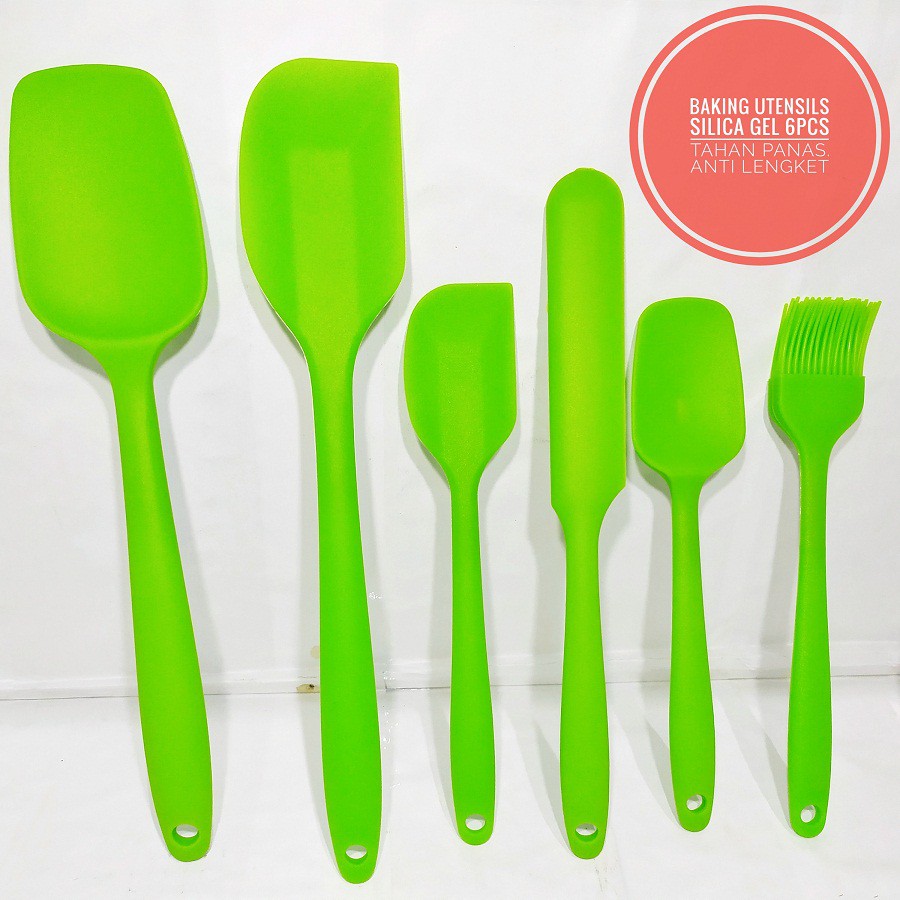 Spatula silikon Adukan Kue 6pcs ICON Alat Masak Spatula Silikon set