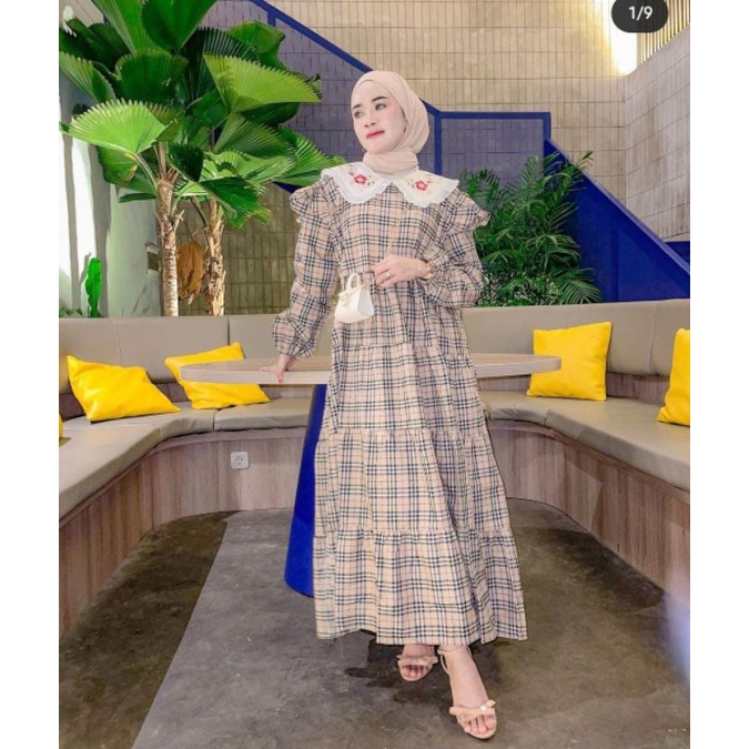 extu 33101 gamis burberry bordir 108 import premium